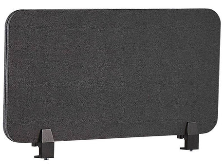 Desk Screen Dark Grey PET Board Fabric Cover 80 x 40 cm Acoustic Screen Modular Mounting Clamps Home Office Beliani