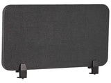 Desk Screen Dark Grey PET Board Fabric Cover 80 x 40 cm Acoustic Screen Modular Mounting Clamps Home Office Beliani