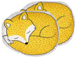 Set of 2 Kids Cushions Yellow Fabric Fox Shaped Pillow with Filling Soft Children's Toy Beliani