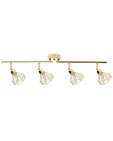 Ceiling Lamp Gold Metal 4 Light Cage Shades Adjustable Arms Modern Beliani