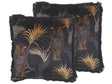 Set of 2 Decorative Cushions Black Animal Print 45 x 45 cm Tiger Motif Modern Glamour Decor Beliani