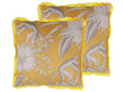 Set of 2 Decorative Cushions Animal Print Yellow 45 x 45 cm Modern Glamour Decor Accessories Beliani