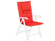 Garden Chair Cushion Red Polyester Seat Backrest Pad Modern Design Outdoor Pad Beliani