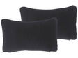 Set of 2 Decorative Cushions Black Fabric Striped 30 x 50 cm Minimalist Modern Decor Accessories Beliani