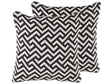 Set of 2 Scatter Cushions Black And White Cotton 45 x 45 cm Removable Cases with Polyester Filling  Beliani