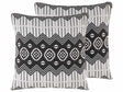 Set of 2 Scatter Cushions Black And White Cotton  45 x 45 cm Removable Cases with Polyester Filling Beliani