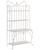 Plant Shelf Metal Light Beige Outdoor Indoor Garden Retro 4 Shelves Freestanding Garden Storage Beliani