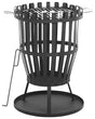 Fire Pit Black Steel Openwork for Wood Coal Grill Outdoor Garden Beliani