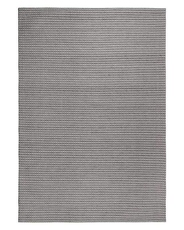 Rug Dark Grey Wool and Polyester 140 x 200 cm Hand Tufted Classic Design Beliani