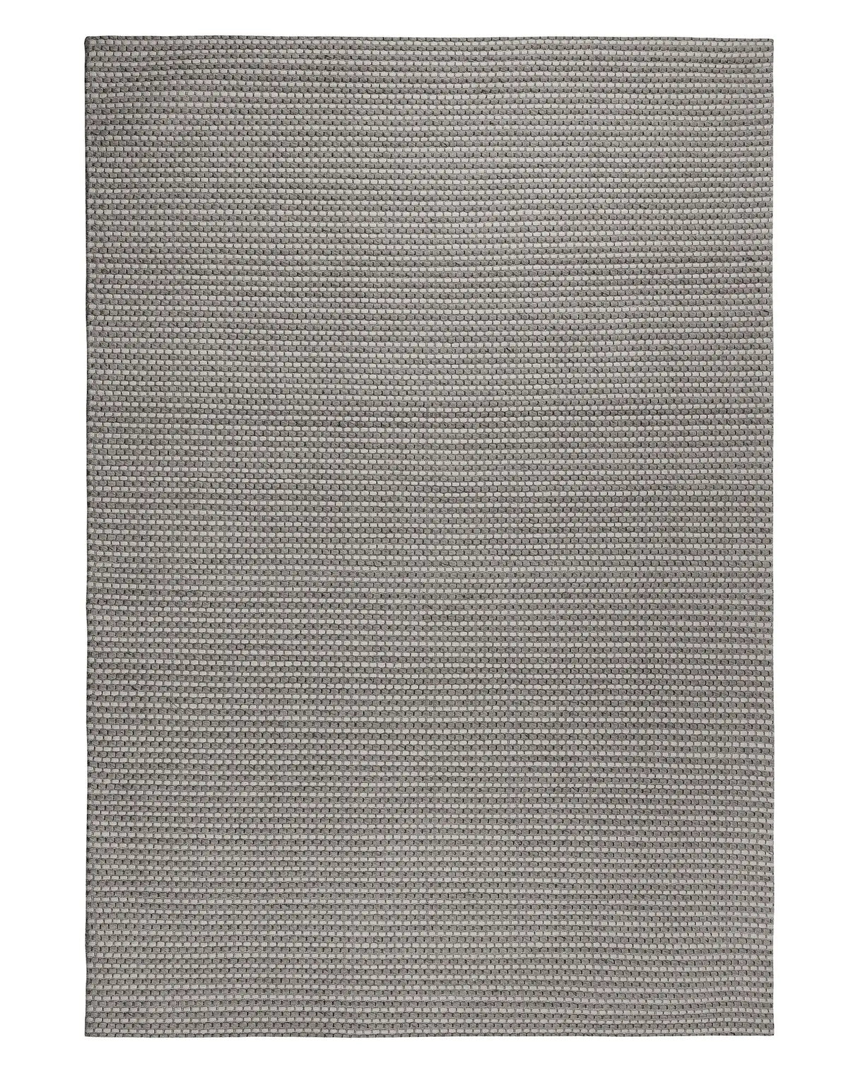 Rug Dark Grey Wool and Polyester 140 x 200 cm Hand Tufted Classic Design Beliani