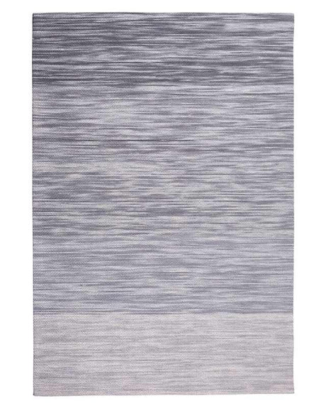 Rug Grey Wool and Polyester 140 x 200 cm Hand Woven Modern Design Beliani