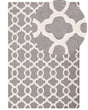 Rug Grey Wool 160 x 230 cm Trellis Quatrefoil Pattern Hand Tufted Oriental Moroccan Clover Beliani