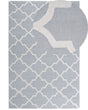 Rug Grey Wool 200 x 300 cm Trellis Quatrefoil Pattern Hand Tufted Oriental Moroccan Clover Beliani