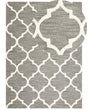 Rug Grey Wool 160 x 230 cm Trellis Quatrefoil Pattern Hand Tufted Oriental Moroccan Clover Beliani