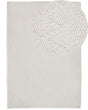 Area Rug Off-White Wool with Viscose 160 x 230 cm Rectangular Hand Woven Knitted Carpet Beliani