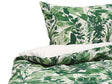 Duvet Cover and Pillowcase Set Green and White Cotton Blend 135 x 200 cm Leaf Print Modern Boho Bedroom Beliani