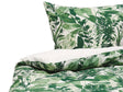 Duvet Cover and Pillowcase Set Green and White Cotton Blend 135 x 200 cm Leaf Print Modern Boho Bedroom Beliani