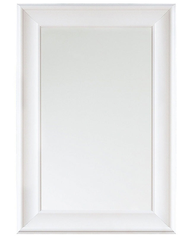 Hanging Wall Mirror White 61 x 91 cm Synthetic Material Scandinavian Inspired Minimalistic Style Beliani