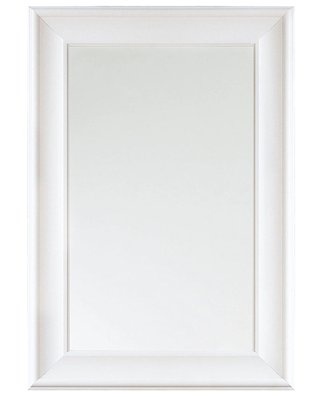 Hanging Wall Mirror White 61 x 91 cm Synthetic Material Scandinavian Inspired Minimalistic Style Beliani