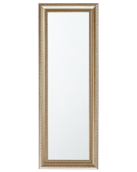 Standing Mirror Gold Silver 51 x 141 cm Rectangular Frame Floor Decoration Living Room Bedroom Dresser Beliani