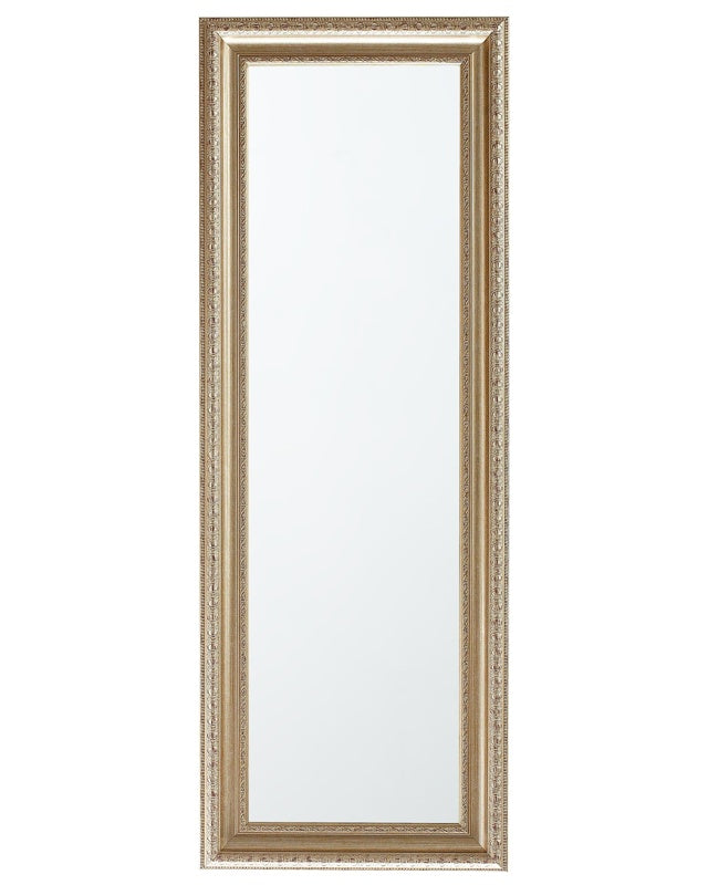 Standing Mirror Gold Silver 51 x 141 cm Rectangular Frame Floor Decoration Living Room Bedroom Dresser Beliani