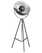 Floor Lamp Black with Silver Metal 165 cm Tripod Base Adjustable Open Shade Industrial Design Beliani