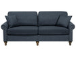 3 Seater Sofa Dark Grey Chesterfield Style Low Back Beliani