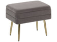 Storage Bench Grey Polyester Velvet Upholstery Golden Iron Legs Glam Design Living Room Footstool Beliani