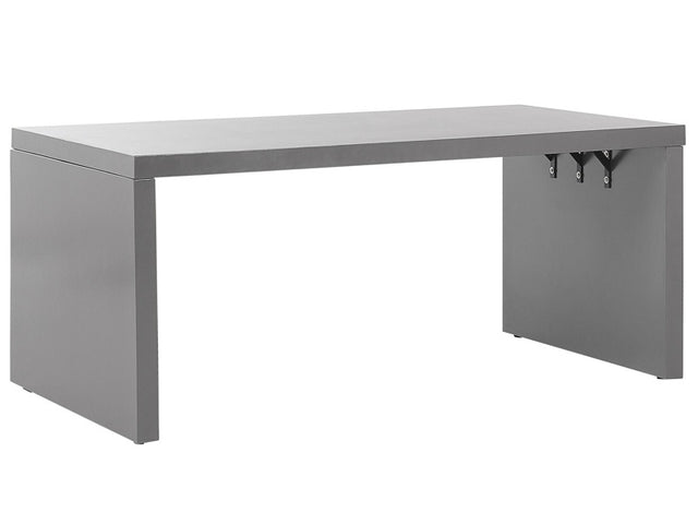 Garden Dining Table Grey Concrete 180 x 90 cm U-Shape 6 Seater Water Resistant Beliani