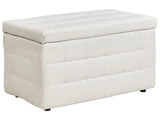 Ottoman White Faux Leather Tufted Upholstery Bedroom Bench with Storage Beliani