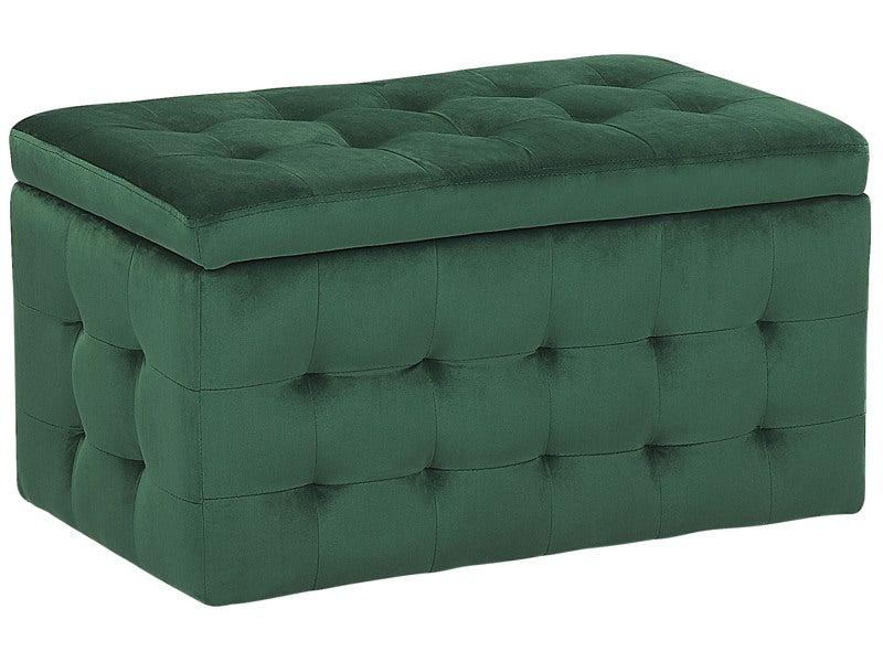 Ottoman Green Velvet Tufted Upholstery Bedroom Bench with Storage Beliani