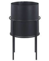 Plant Stand Black Iron 16 x 16 x 28 cm Indoor Outdoor Metal Flower Pot UV Resistant Modern Industrial Standing Planter Beliani