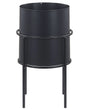 Plant Stand Black Iron 16 x 16 x 28 cm Indoor Outdoor Metal Flower Pot UV Resistant Modern Industrial Standing Planter Beliani
