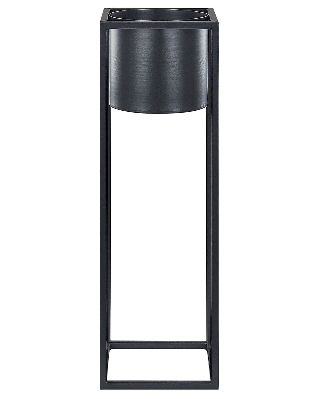 Plant Stand Black Iron 15 x 15 x 50 cm Indoor Outdoor Metal Flower Pot UV Resistant Modern Industrial Standing Planter Beliani