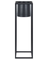 Plant Stand Black Iron 15 x 15 x 50 cm Indoor Outdoor Metal Flower Pot UV Resistant Modern Industrial Standing Planter Beliani