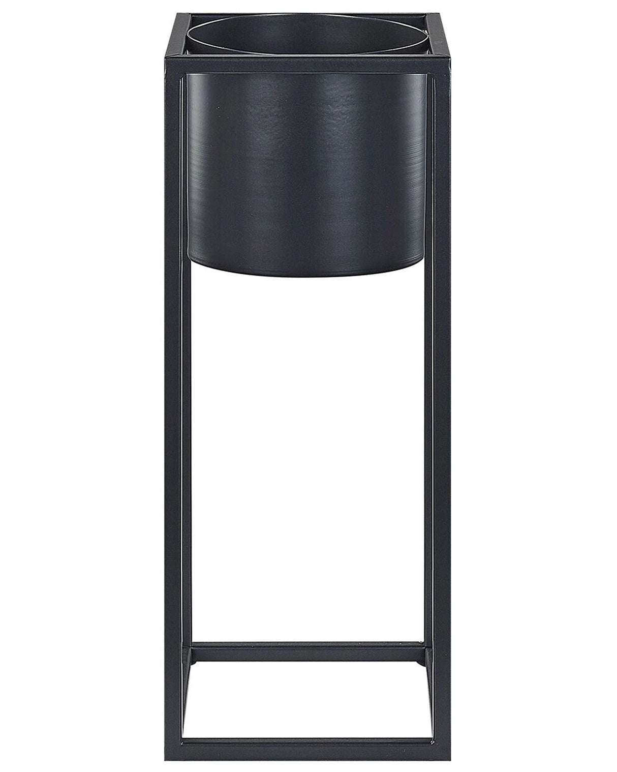 Plant Stand Black Iron15 x 15 x 40 cm Indoor Outdoor Metal Flower Pot UV Resistant Modern Industrial Standing Planter Beliani