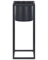 Plant Stand Black Iron15 x 15 x 40 cm Indoor Outdoor Metal Flower Pot UV Resistant Modern Industrial Standing Planter Beliani