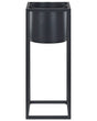 Plant Stand Black Iron15 x 15 x 40 cm Indoor Outdoor Metal Flower Pot UV Resistant Modern Industrial Standing Planter Beliani