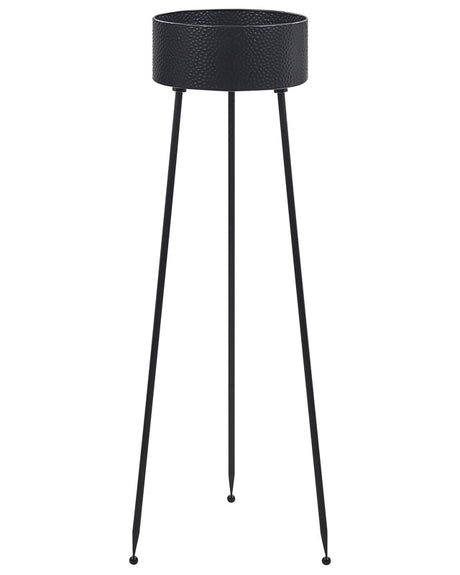 Plant Stand Black Iron 33 x 31 x 88 cm Indoor Outdoor Metal Flower Pot Tripod Legs UV Resistant Modern Industrial Standing Planter Beliani