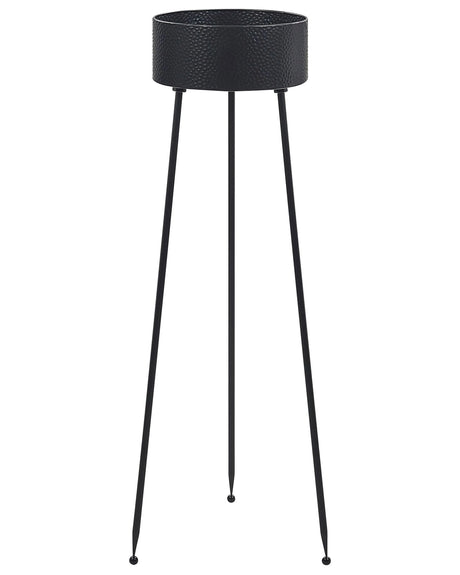 Plant Stand Black Iron 33 x 31 x 88 cm Indoor Outdoor Metal Flower Pot Tripod Legs UV Resistant Modern Industrial Standing Planter Beliani