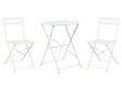 3 Piece Bistro Set White Metal Folding Slatted Seat Back Outdoor Beliani