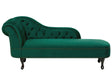 Chaise Lounge Green Left Hand Velvet Buttoned Nailheads Beliani