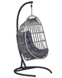 Hanging Chair PE Rattan Dark Grey Outdoor Indoor Patio with a Stand Modern Swing Chair Beliani