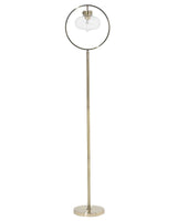 Floor Lamp Gold Metal 165 cm Round Open Geometric Shade Naked Bulb Beliani