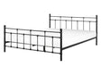 Bed Frame Black EU Double Size 4ft6 Metal Headrest Footrest Beliani