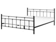 Bed Frame Black EU King Size 5ft3 Metal Headrest Footrest Beliani