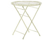Garden Bistro Table Light Green Iron Foldable Distressed Metal Round 70 cm for 2 Outdoor UV Rust Resistance French Retro Style Beliani