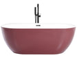 Freestanding Bath Glossy Red Sanitary Acrylic Single 170 x 80 cm Oval Modern Design Beliani