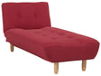Chaise Lounge Red Fabric Upholstery Light Wood Legs Scandinavian Style Beliani