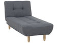 Chaise Lounge Grey Fabric Upholstery Light Wood Legs Scandinavian Style Beliani